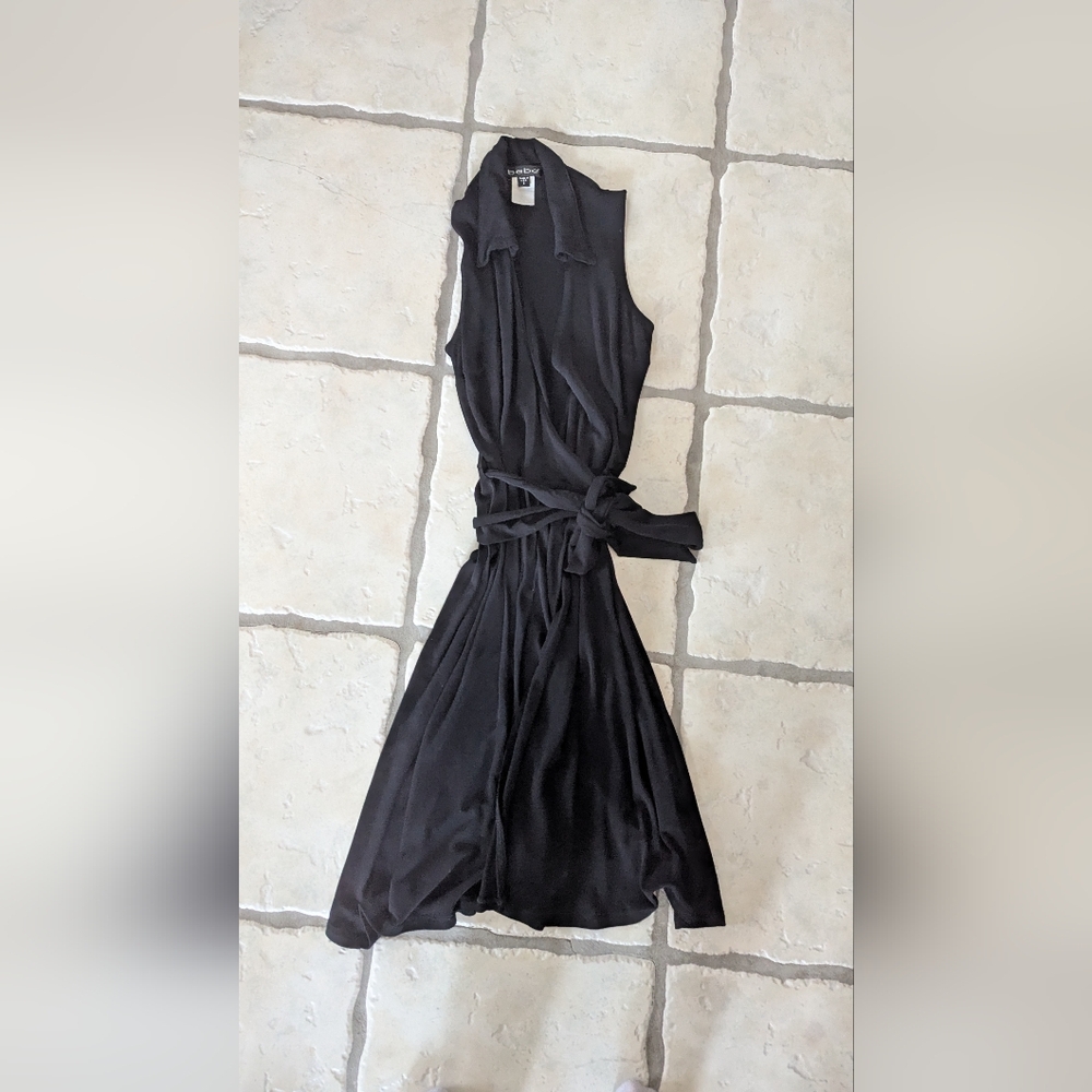 Bebe Vintage Y2K Black Viscose Wrap Dress - Picture 8 of 12